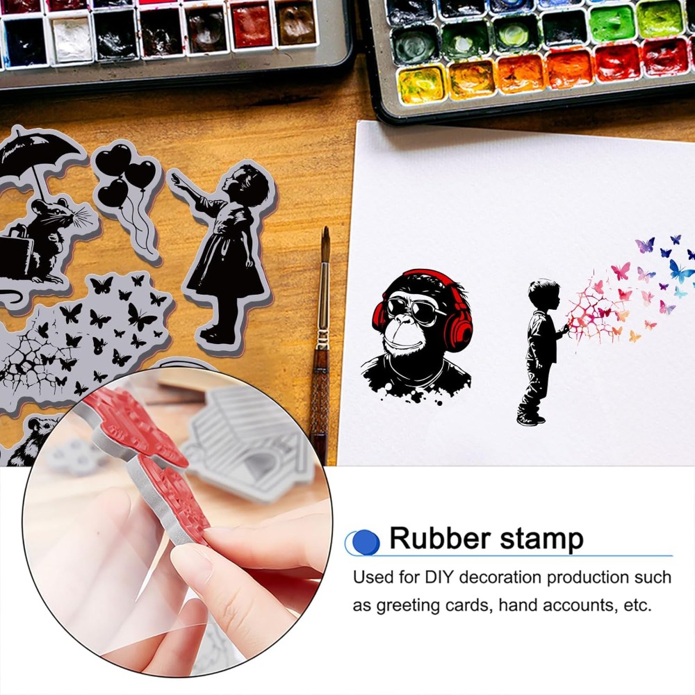 Grafitti Balloon Monkey Cling  - Butterfly Rubber Sheet recensione e prezzo
