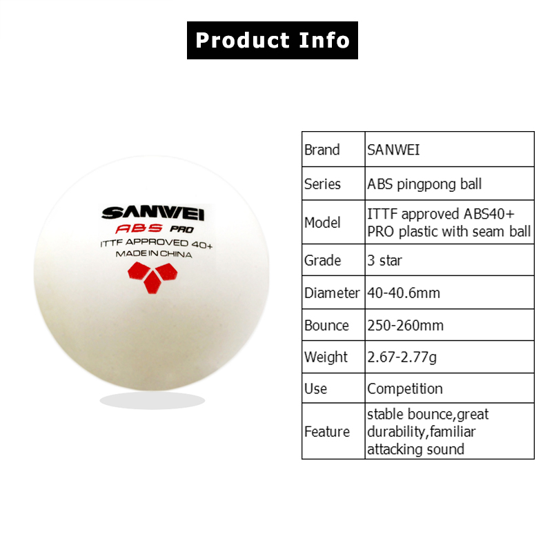 SANWEI ABS PRO 3-Star 40+ Pall - Donic Table Tennis Ball recensione e prezzo